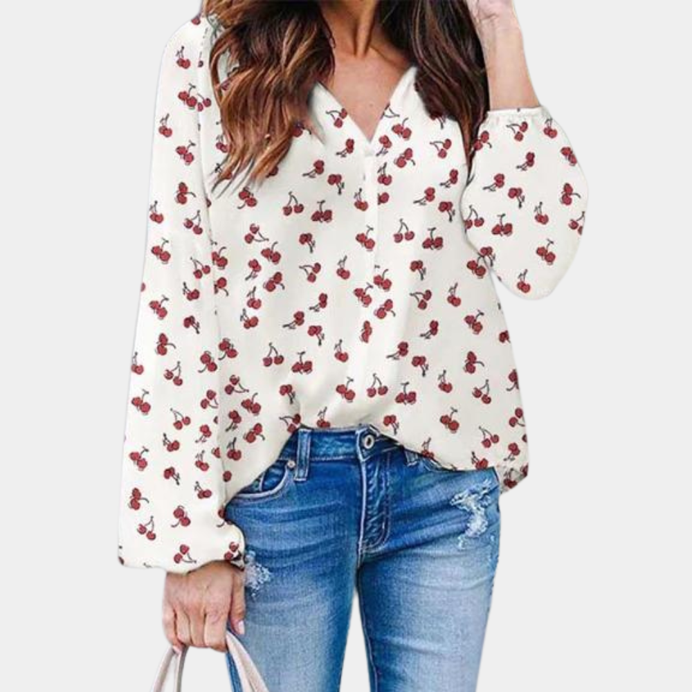 Auizia - Chique damesblouse met kersenprint