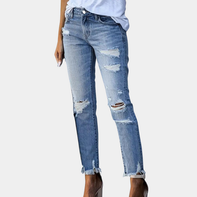 Aldina - Casual gescheurde damesjeans