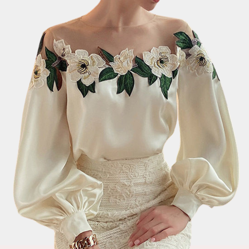 Elegante gebloemde damesblouse