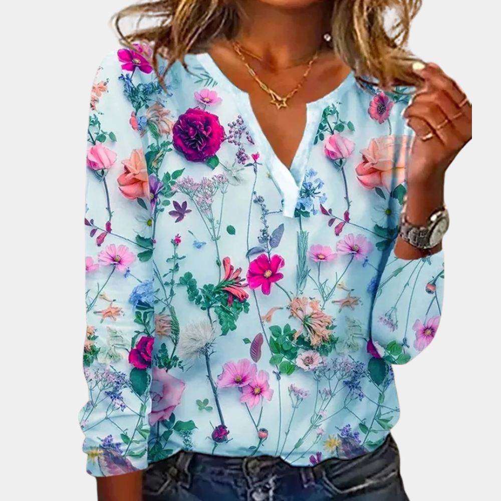 Casual gebloemde damesblouse