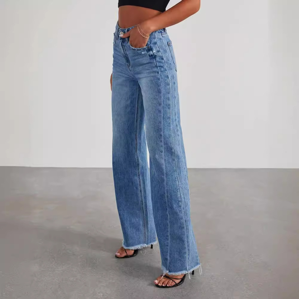 Dames casual jeans met hoge taille