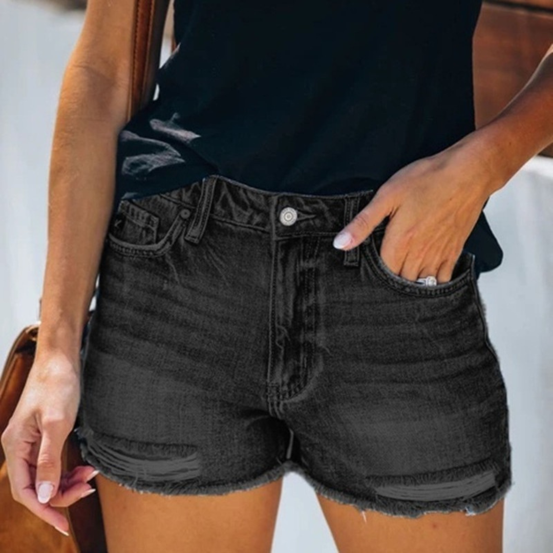 Violaine - Zomerse Dames Spijkershorts met Speelse Franjes