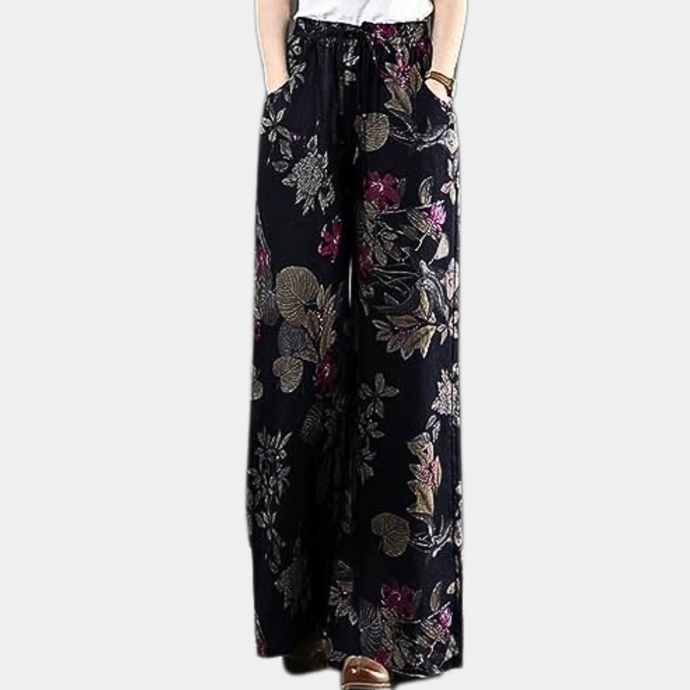 Kirsi - Elegante wijde broek met bloemenprint