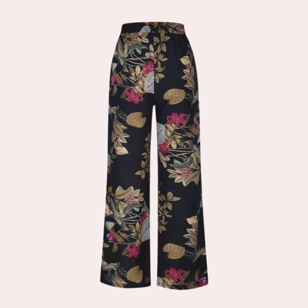 Kirsi - Elegante wijde broek met bloemenprint