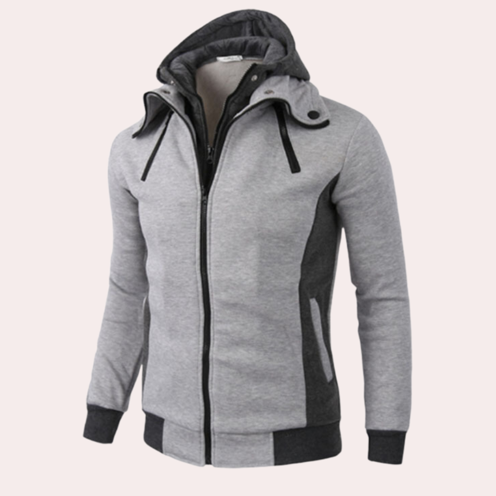 Gaspar - Sportieve herenhoodie met rits