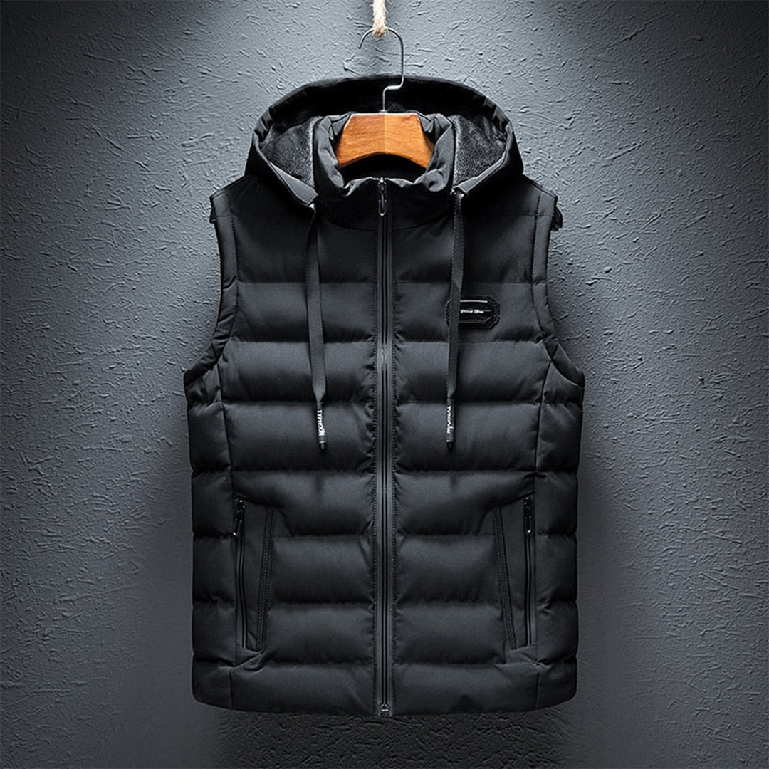 ETTORIO - Lange bodywarmer met capuchon voor heren